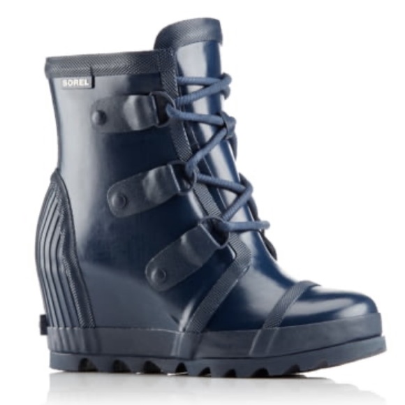 Sorel Shoes - Sorel Joan Wedge Gloss Rubber Rain Boot NWOT